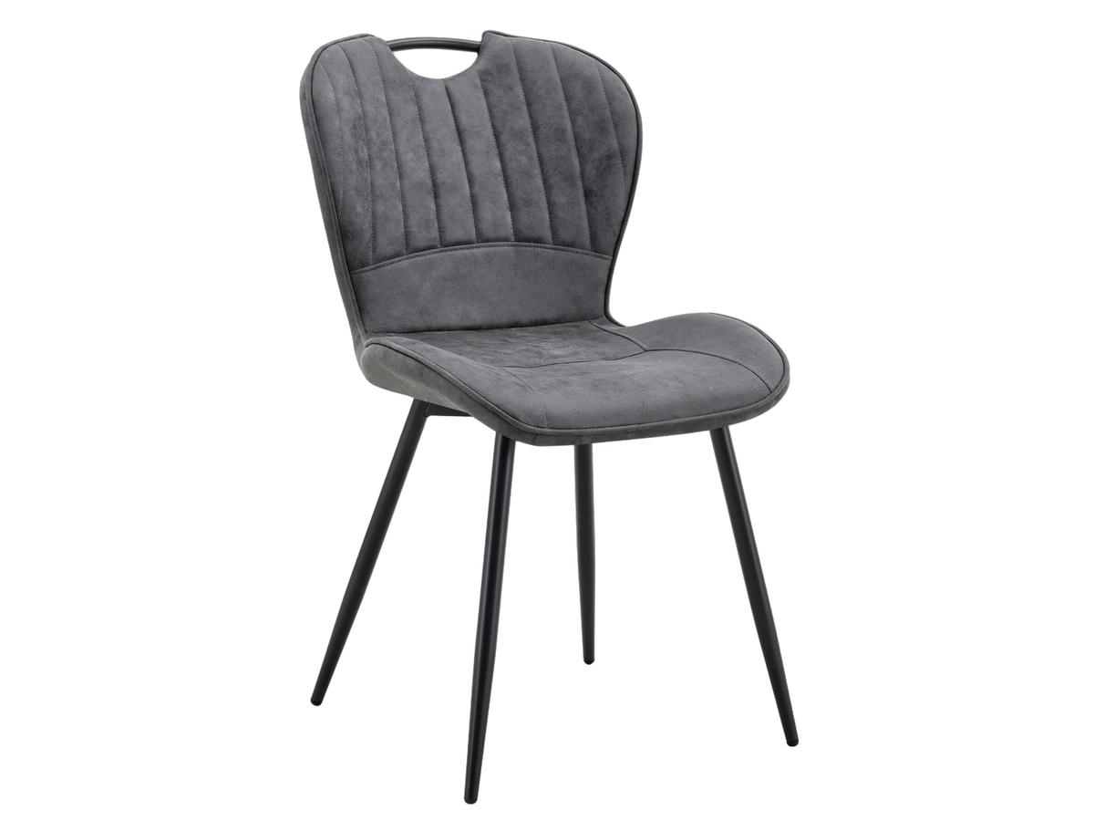 Chaise de salle à manger Multifurn Sten - Micro-cuir - Anthracite - Lot de deux