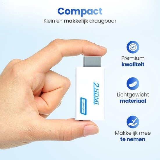 Garpex® Adaptateur HDMI pour connexion Wii - Convient exclusivement à la Nintendo Wii + Câble HDMI de 1,5 m inclus - Full HD 1080p - Convertisseur audio-vidéo adapté à la Wii