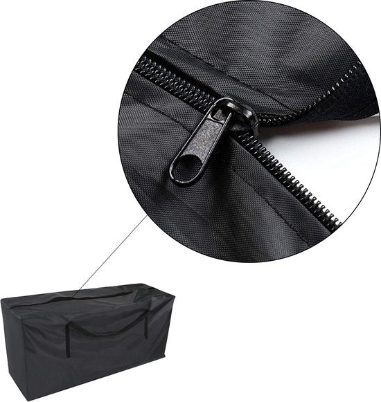 Sac de rangement pour coussins de jardin - Noir - 173 x 76 x 51 cm - Sac de rangement pour coussins de meubles de jardin - Sac de rangement pour coussins de chaises de jardin - Sac de rangement pour coussins d'ensembles de jardin