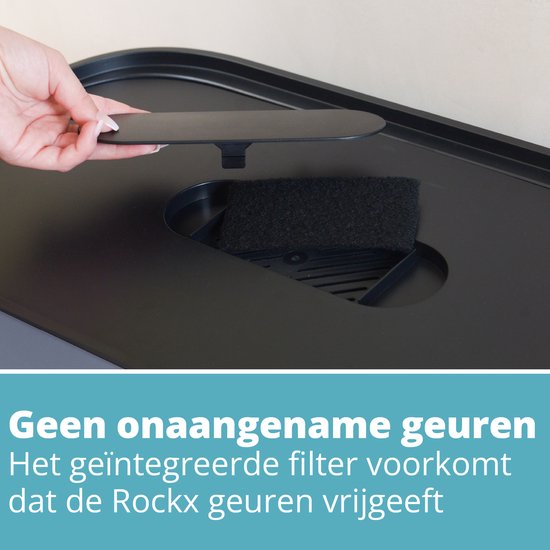 Homra Rockx Pedal Bin 60 Litres - Duo Trash Bin 2X30L with Odour Filter - Stainless steel Waste Separation Trash Bin 2 Compartments - Recycle Trash Bin - Garbage Bin Kitchen Waste Separation - Waste Bin - Double Trash Bin Grey
