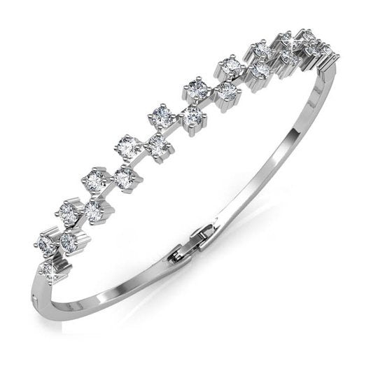 Yolora - Bracelet femme - Longueur 22 cm & cristaux Kalpa Camaka - Avec plaquage or blanc 18k et boîte cadeau de luxe - Pour cadeaux et occasions spéciales - Argent plaqué or blanc 18k