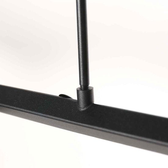 Suspension noire Marcadore, 120 cm de large, 6 lampes avec réflecteurs orientables, réglable en hauteur, de la marque Steinhauer, en plastique et métal, style rétro moderne, pour usage intérieur