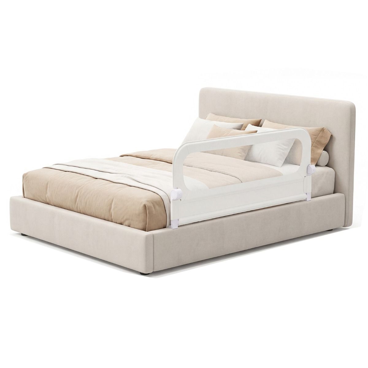 Barrière de lit pliable Coast pour tout-petits - Réglable et pliable - Taille L - Blanc