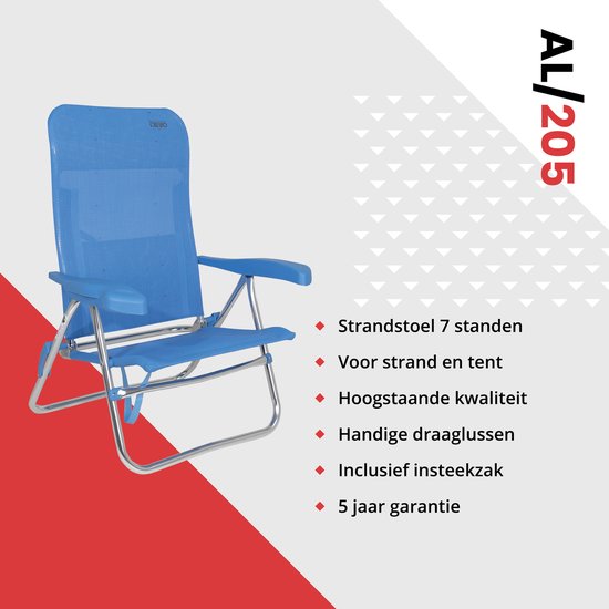 Crespo - Chaise de plage - AL/205 - Bleu