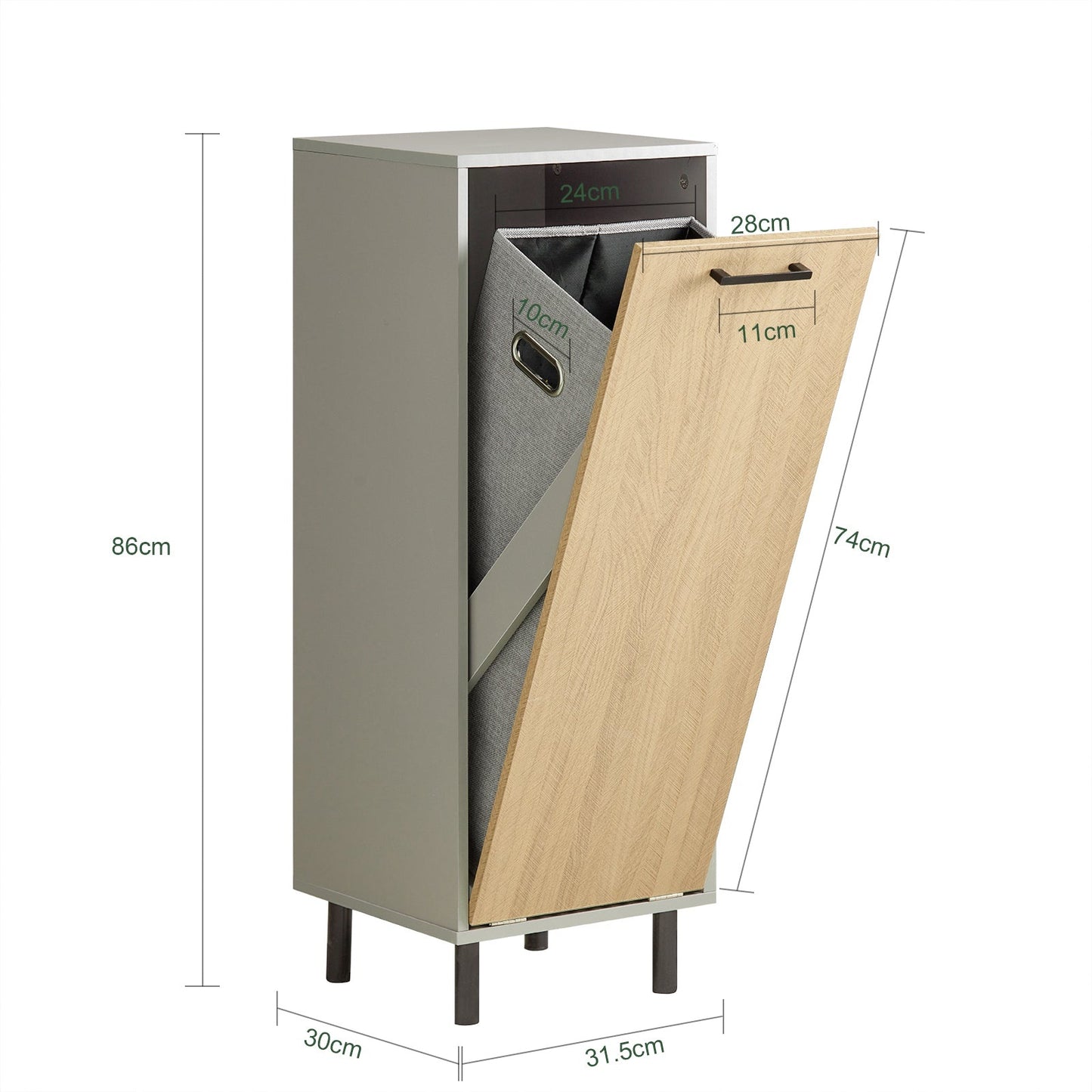 SoBuy Armoire à linge - Armoire basse - 31,5 x 30 x 86cm - Gris