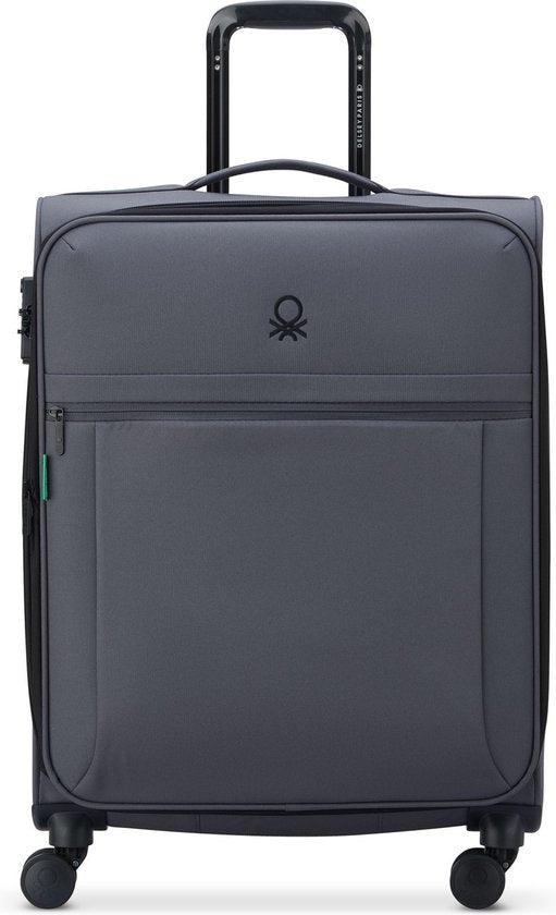 Valise souple – Delsey x Benetton – Polyester robuste – Extensible – TSA – 65 cm – Bleu foncé