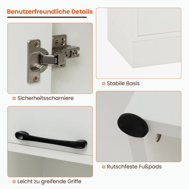Meuble de cuisine Coast - MDF & bois - 56 x 30 x 190 cm - Blanc