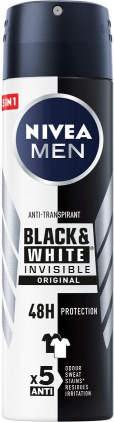 Déodorant en spray NIVEA Men Invisible pour Black & White - 150 ml