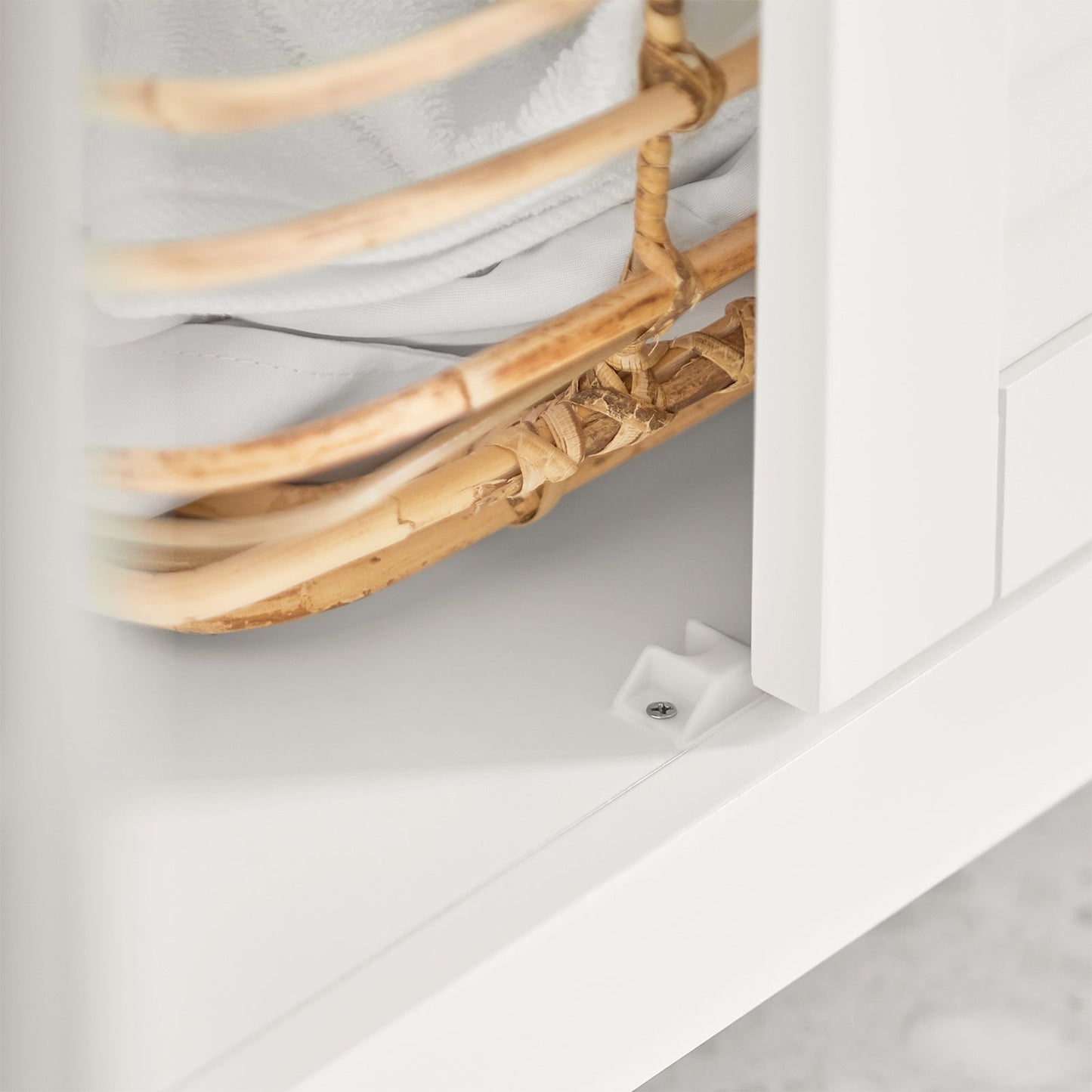 SoBuy Meuble de salle de bain - Tiroir et 2 portes - MDF - Blanc - 60x87x35 cm