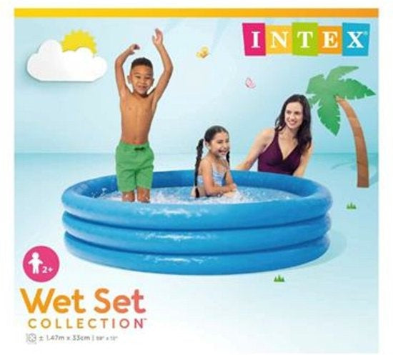 Intex Inflatable Pool Crystal - 3 anneaux - Piscine gonflable - 147 cm