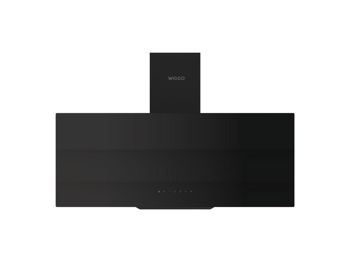Hotte aspirante inclinée Wiggo - Modèle Triple Glas ECO - 90 cm - Noir