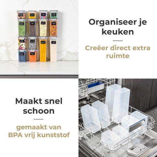 Bocaux de conservation Stosh - Bocaux à bouillon - Bocaux à bonbons - 16 pièces - Sans BPA - Plastique