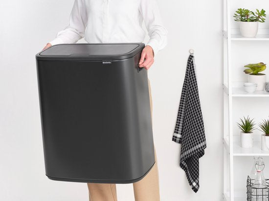 Brabantia Bo Touch Bin Poubelle - 2 x 30 litres - Tri des déchets - Confident Grey