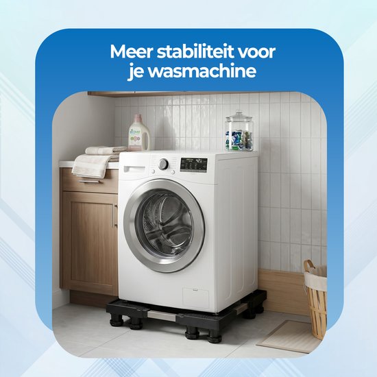 Surélevateur pour lave-linge Roegaarden - Anti-vibrations - Réglable - 8 pieds pour plus de stabilité - Facile à installer
