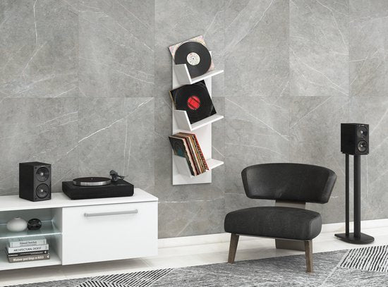 Étagère murale design pour vinyles LP « Sulda », blanche