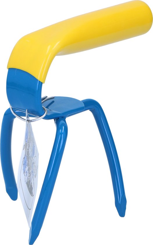Garden Claw Mini MC220-1 - Fourche à pelle - Ameublir le sol, Désherber, Aérer le sol, Cultiver - Bleu/Jaune