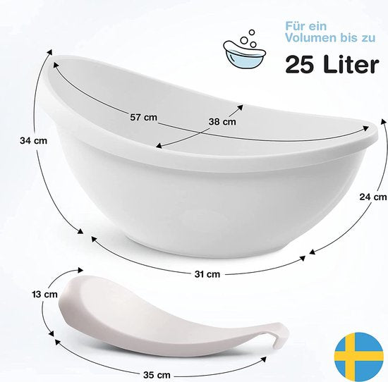 BabybeFun - Bain de bébé - Bébés et jeunes enfants - Antidérapant - Blanc