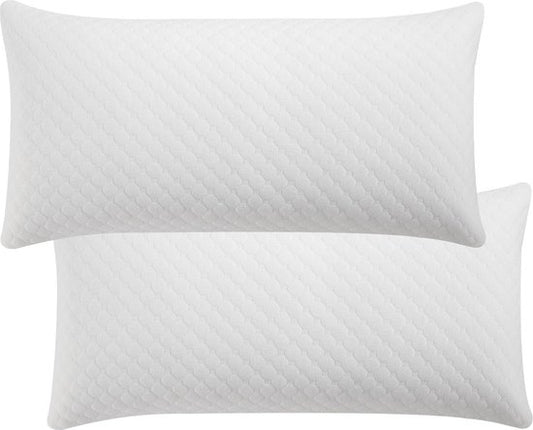 Juskys 2 Pieces Oreiller de tête / Oreiller de sommeil / Oreiller - 40 x 80 cm - Mousse à mémoire de forme
