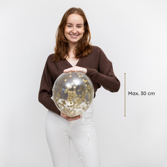 Partizzle 50x Ballons Blancs et Dorés - Convient à l'hélium - Confettis en papier - Nouvel An / Nouvelle Année - Mariage, Décoration de l'Arche de Ballons de Noël - Latex