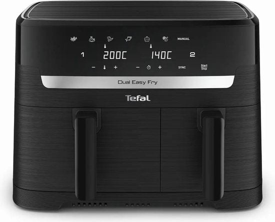 Tefal EY901N10 Dual Easy Fry Essential - Friteuse d'air - 2700W - 8.3L - Noir
