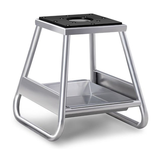 Béquille de levage pour moto Coast Cross - Surface antidérapante & bac de récupération d'huile inclus - max 450 kg - 40 x 40 x 42 cm - Silver