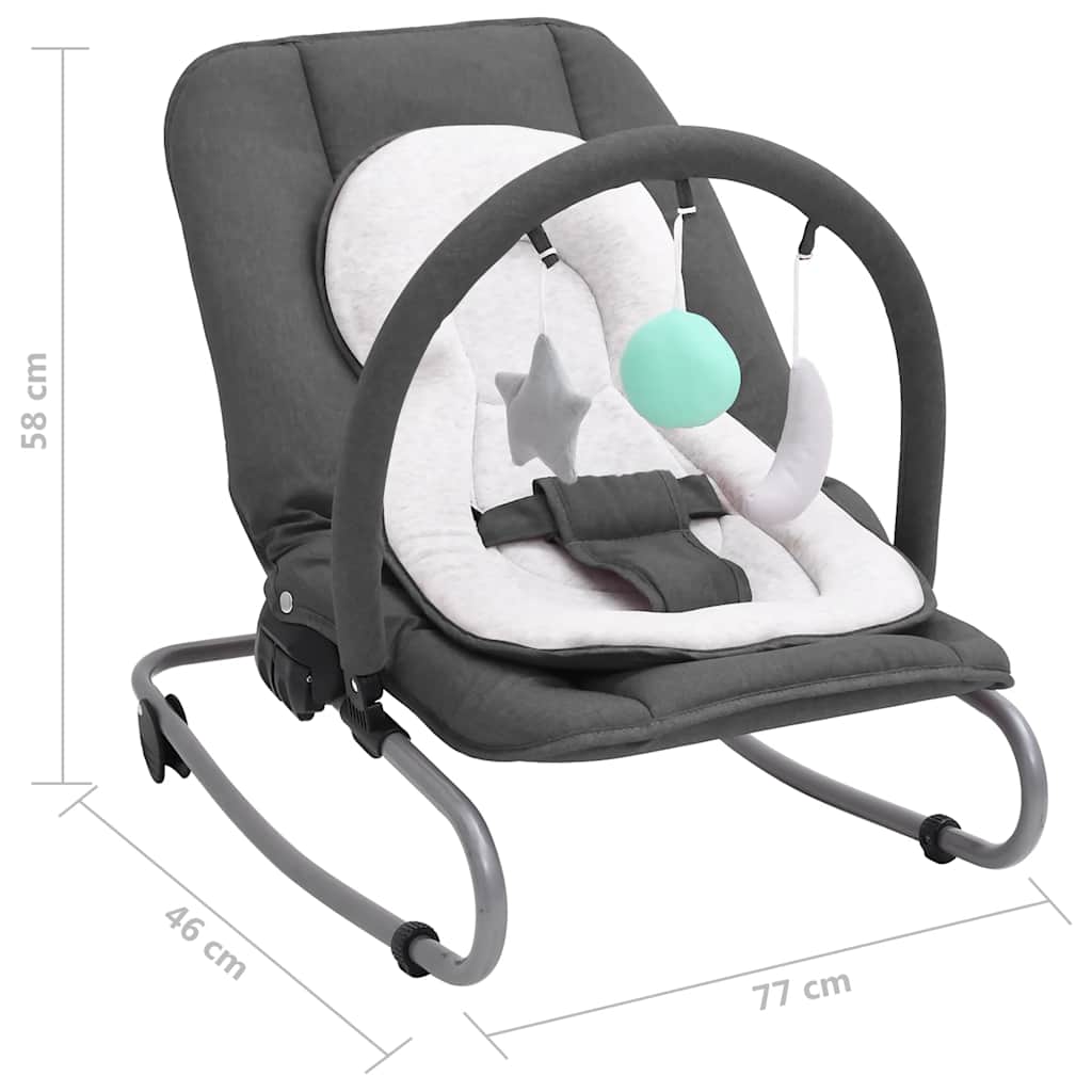 Balançoire pour bébé VidaXL - avec ceinture de sécurité - Anthracite - 77 x 46 x 58 cm