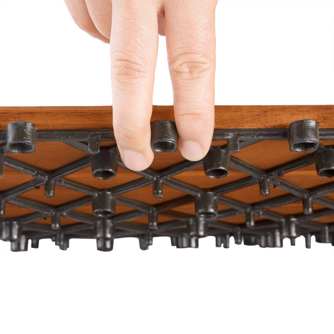 Casaria Ensemble de 11 carreaux en bois d'acacia, 30x30cm