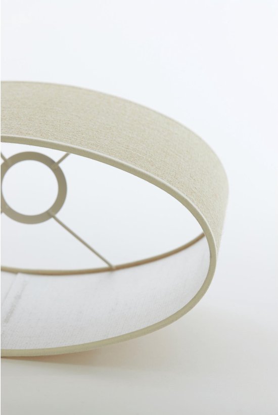 Light & Living Abat-jour ovale Sendai - Sable - 30 x 15 x 25 cm - Moderne