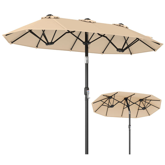 Parasol double Coast 300 x 160 cm - Rectangulaire - Inclinable - Beige