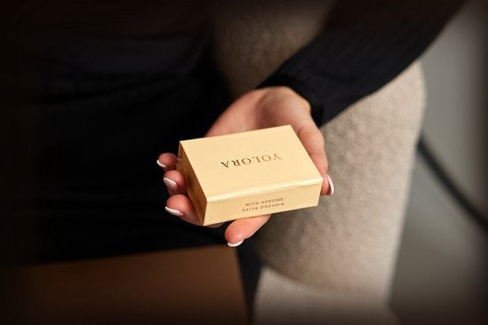 Yolora Ladies Earrings Heart - Kalpa Camaka Crystals - Silver - 18K White Gold Plated - Women's Earstuds Silver - Beautiful Gift Wrapping - Exclusive Gift Box - Mother's Day Gift