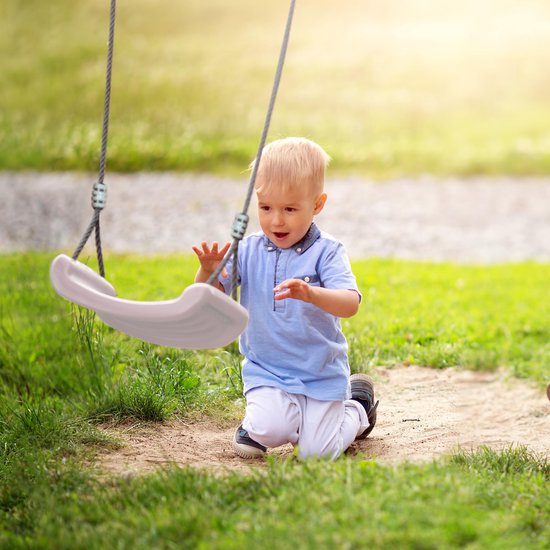 AXI Balançoire en Métal Simple en Anthracite/Crème - Ensemble de balançoire autonome avec siège de balançoire en plastique - Ensemble de balançoire pour enfants