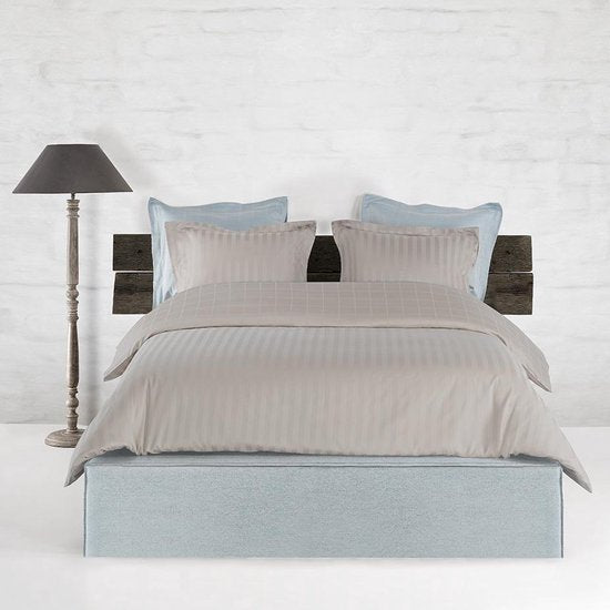 De Witte Lietaer Housse de couette Coton Satin Zygo - Twin Jumeaux - 240 x 220 cm - Taupe