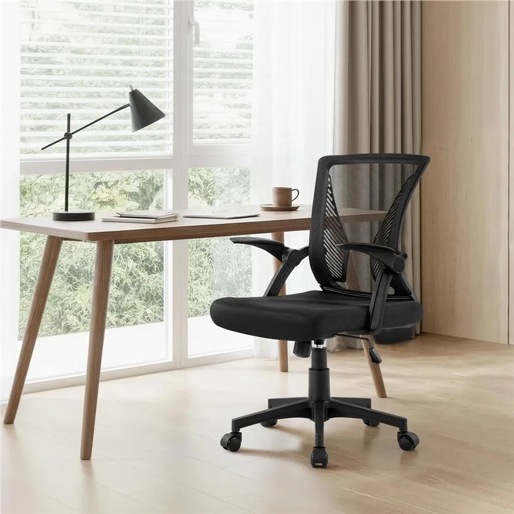 Chaise de bureau ergonomique Yaheetech avec accoudoirs réglables, jusqu'à 136 kg, noire