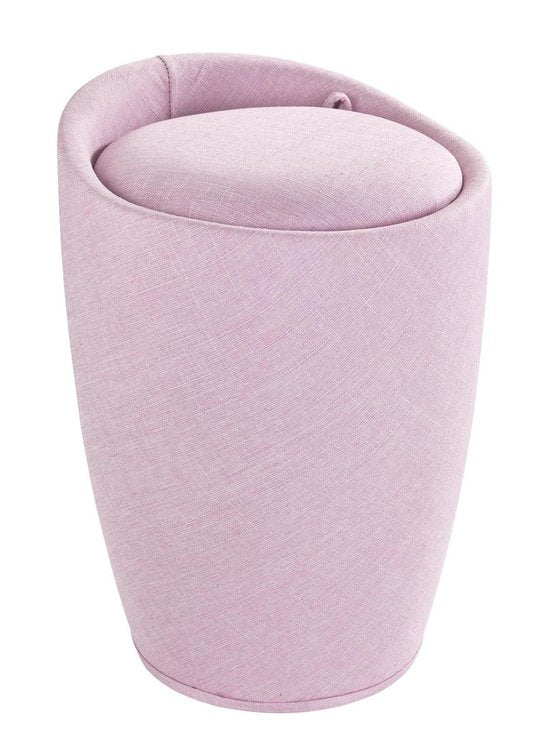 Panier à linge couleur crème avec sac à linge amovible / pouf / siège / tabouret