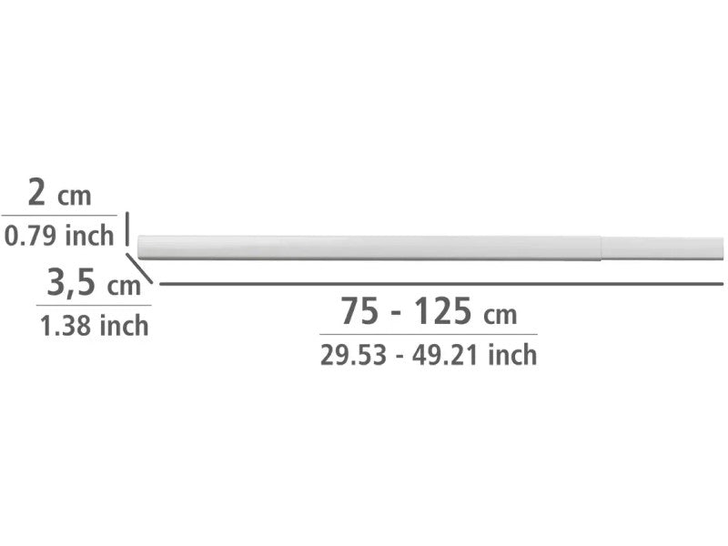 Rail télescopique pour rideau de douche Wenko Era 75-125 cm – Blanc – Sans perçage
