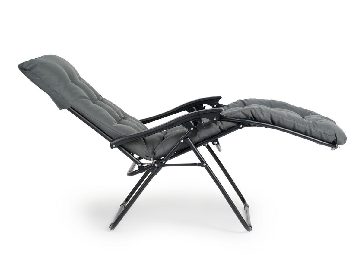 Chaise longue Lifa Garden Premium - Avec coussin - Anthracite - Lot de 2