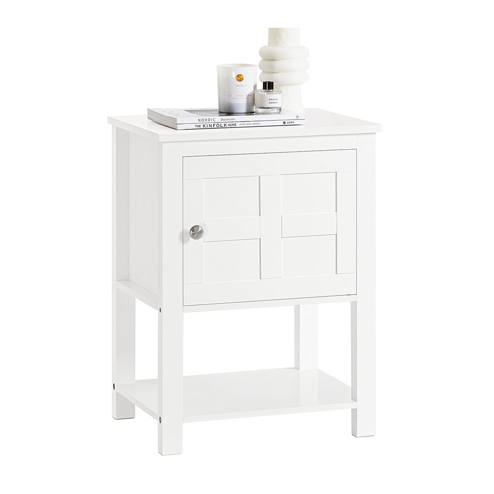 SoBuy FBT113-W Table de nuit Boxspring Bed Sofa Table Side Table Narrow Phone Table Nightstand with 1 Door Nightstand White