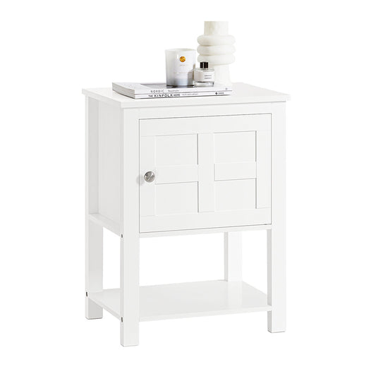 SoBuy FBT113-W Table de nuit Boxspring Bed Sofa Table Side Table Narrow Phone Table Nightstand with 1 Door Nightstand White