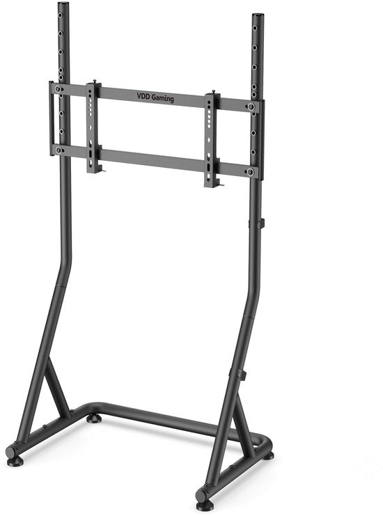VDD Gaming - Support d'écran - Support d'écran pour simulation de course - Universel - 32" à 55" - Autoportant - Réglable - Verrouillable - 72 x 48 x 123 cm - 50 kg - Noir