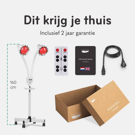 Soft & Silky Infrared Lamp 2 Heads - Rotative - Infrared - Therapy - Blanket - Lamp - Heating Panel - Heating