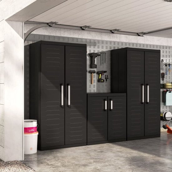 Keter Detroit XL Armoire haute - 4 étagères - 89x54x182cm - Noir