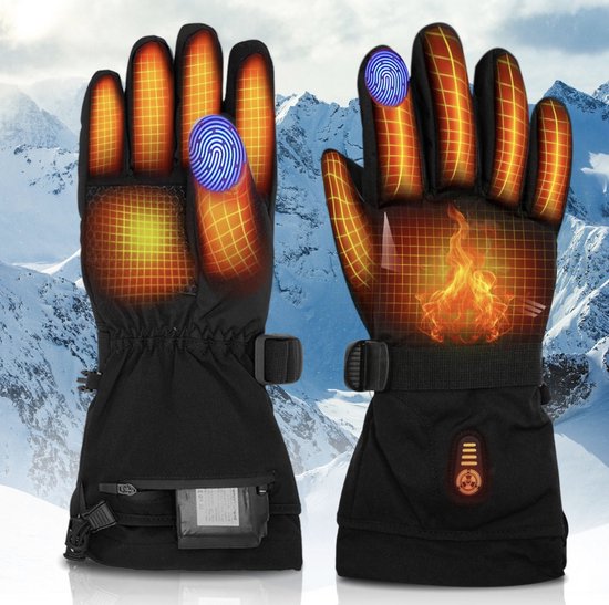 Qualitá® Heated Gloves - Gants chauffants - hydrofuges - Gants électriques Taille XL - Compatibilité écran tactile - Sports d'hiver - Rechargeable