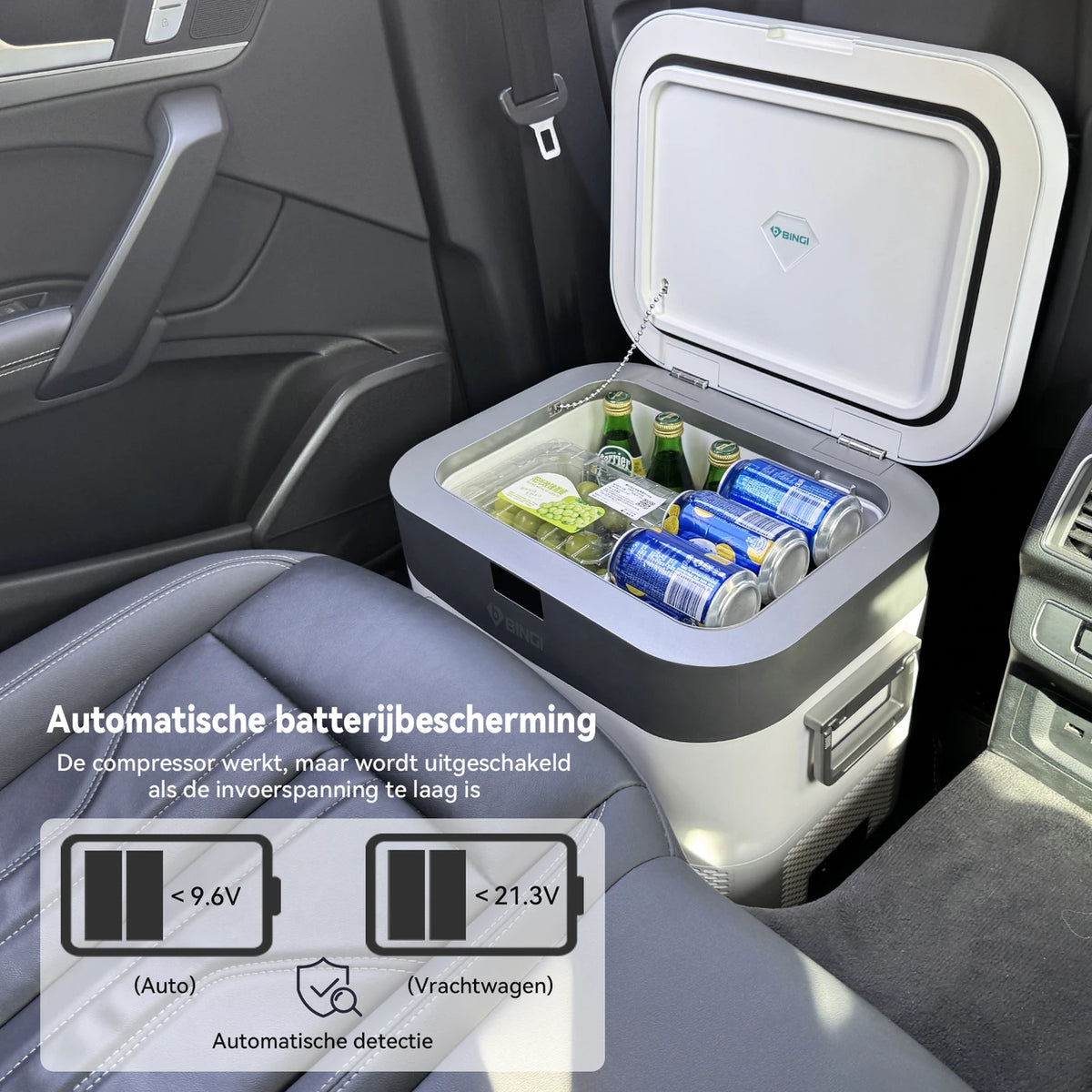 Glacière à compresseur Bingi 22 litres - Réfrigération et congélation de -18 à 15 °C - 12/24 V et 230 V - Pour voiture, camping-car et camping