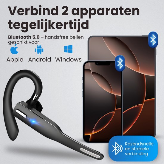 Otiume Casque sans fil avec microphone - Réduction du bruit - Appel mains libres - Fonctionne comme casque Bluetooth pour tout appareil