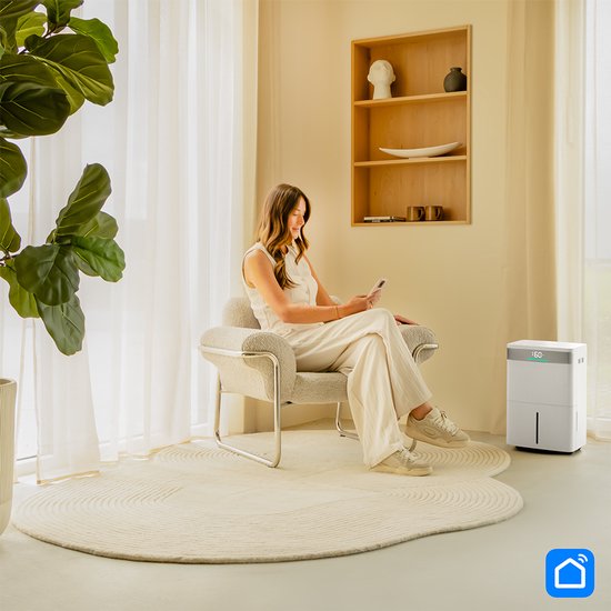 VONROC Déshumidificateur - 40L/jour - Réservoir d'eau de 5,5L - Contrôle Wifi & app -Filtre à ions argent & filtre à charbon