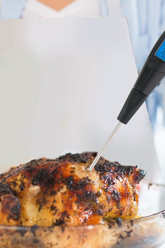 Alpina Thermomètre à viande - Numérique - Préprogrammé - 2 sondes - Acier inoxydable/noir