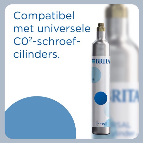 Machine à eau gazeuse Brita SodaONE noire - avec 1 bouteille de CO₂ et 1 bouteille Soda