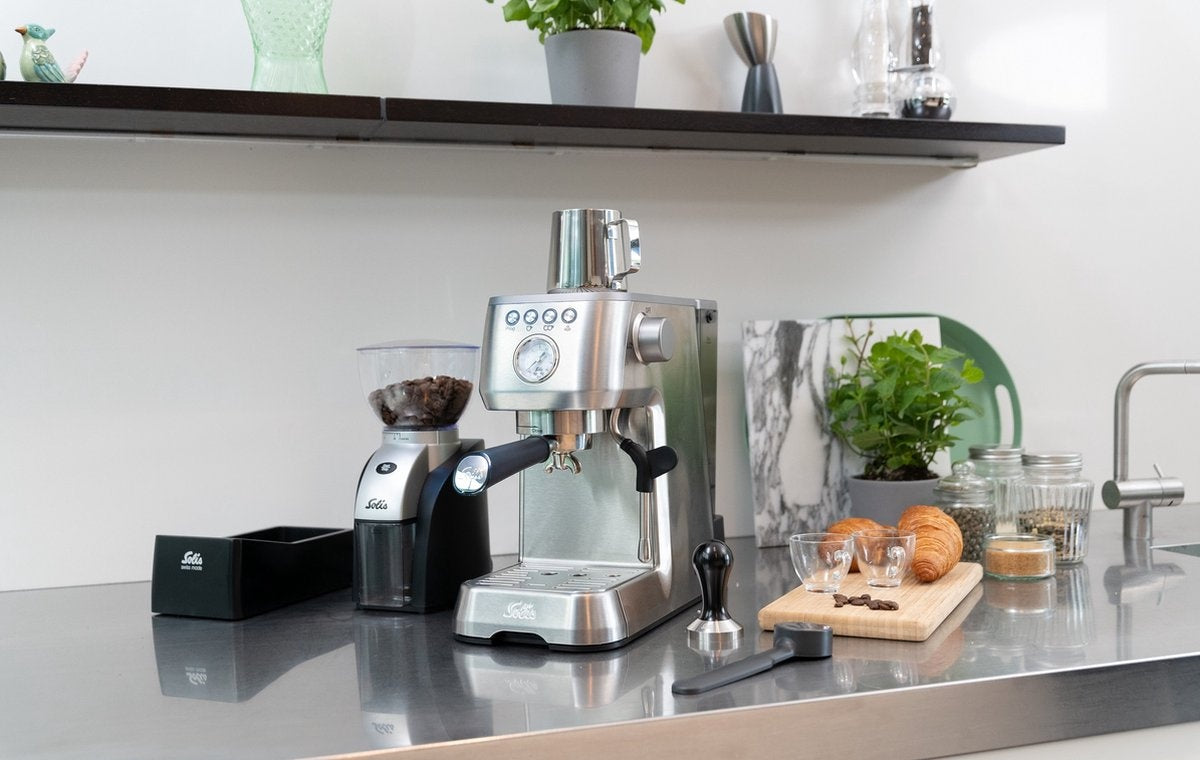 Solis Barista Perfetta Plus 1170 V2 - Machine à espresso à piston 1700W - Espresso et Cappuccino - Argenté