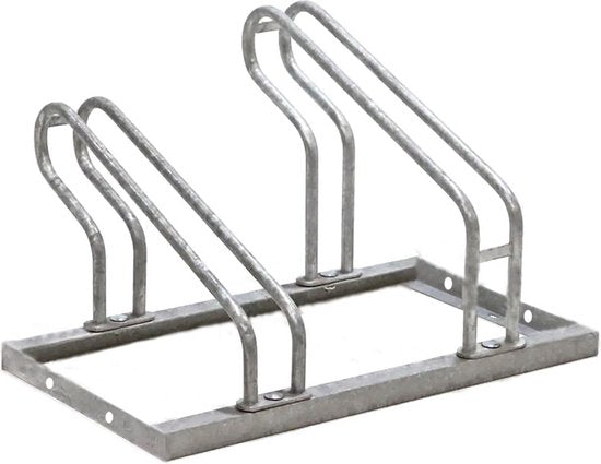 BRASQ Porte-vélos pour 2 vélos - Support pour vélos - Support pour vélos - Support pour vélos pour le sol Comprend le matériel de fixation - Argent