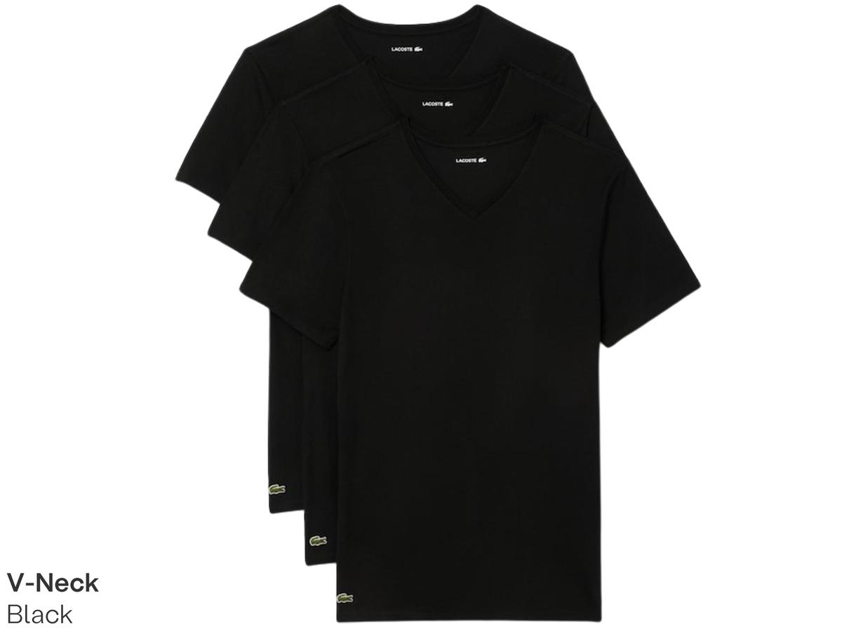T-shirt Lacoste Basic - Lot de 3 - taille XXL - Blanc/Argent-Noir chinois